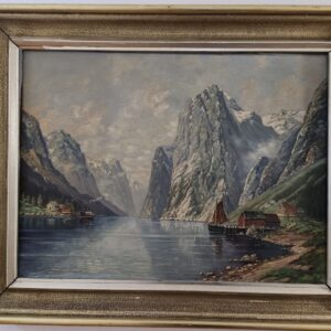 Ölgemälde,alt,signiert,landschaft,Berge,Flüss,gerahmt,Öl auf Leinwand…