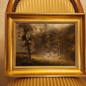 AlteÖlgemälde,gerahmt,gemälde,kunst,Natur,Dame mit Kind,Wald,Romantic 42x33cm