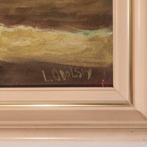 OBOLSKY,Leonid. Segelschiff in Abenddämmerung. Öl auf Leinwand. Signiert,gerahmt